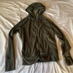 Zella Army Green zip up hoodie in xxs